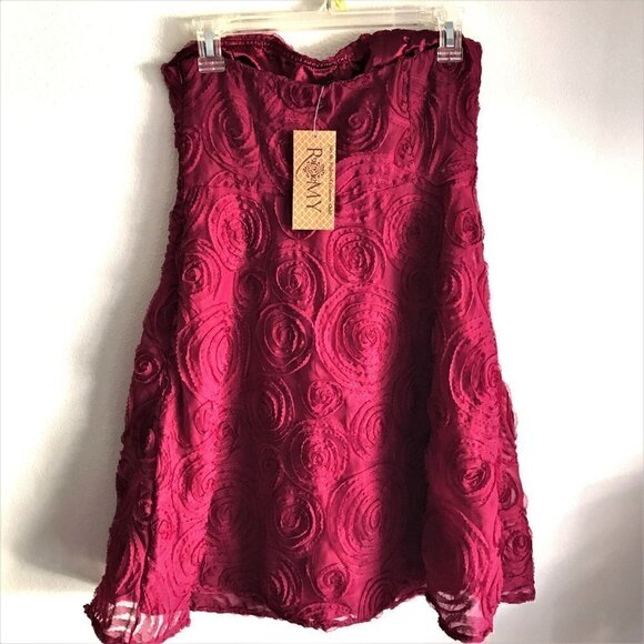 NWT Romy Rose Strapless Wine Red Mini Dress - Picture 5 of 6